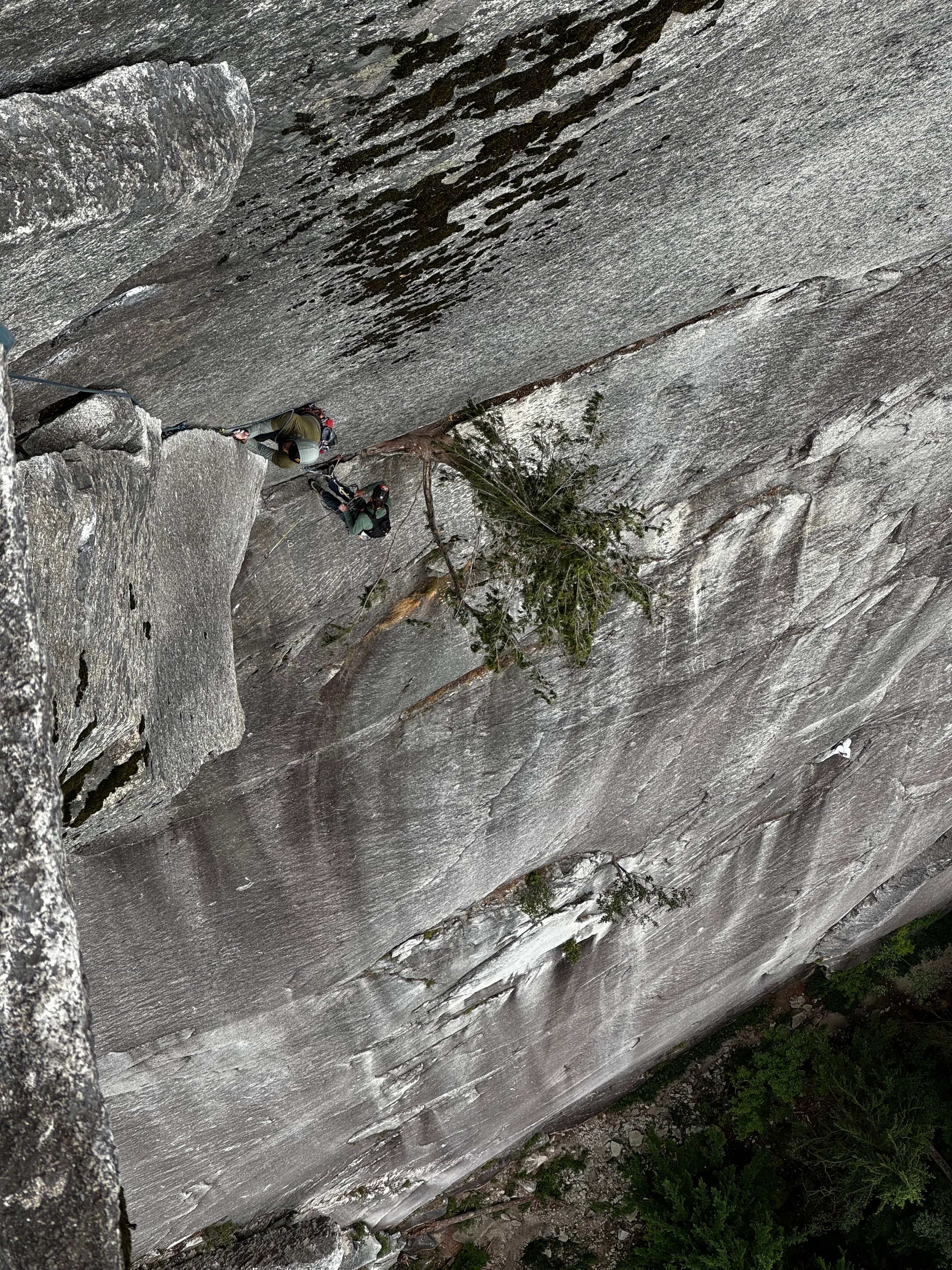 A photo from a belay midway up the Grand Wall
