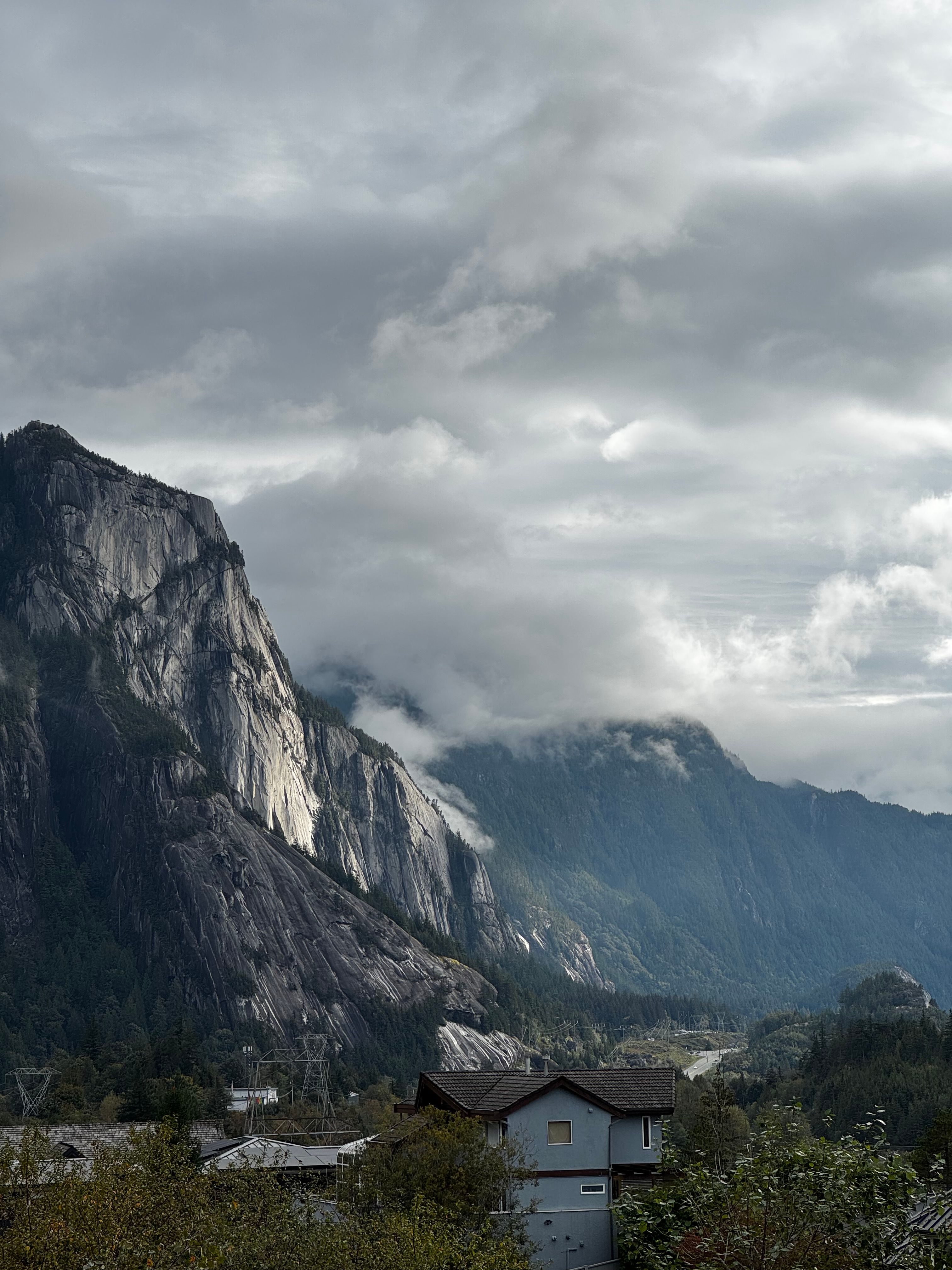 A distant photo of the Chief enveloped in clouds